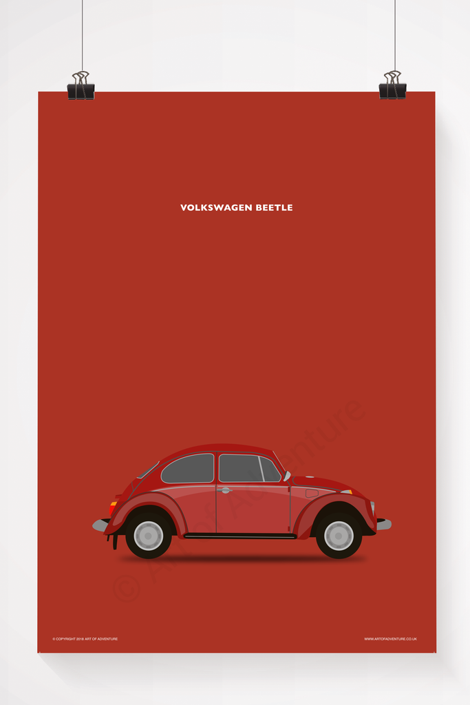 Volkswagen Beetle Portrait Red - Art of Adventure