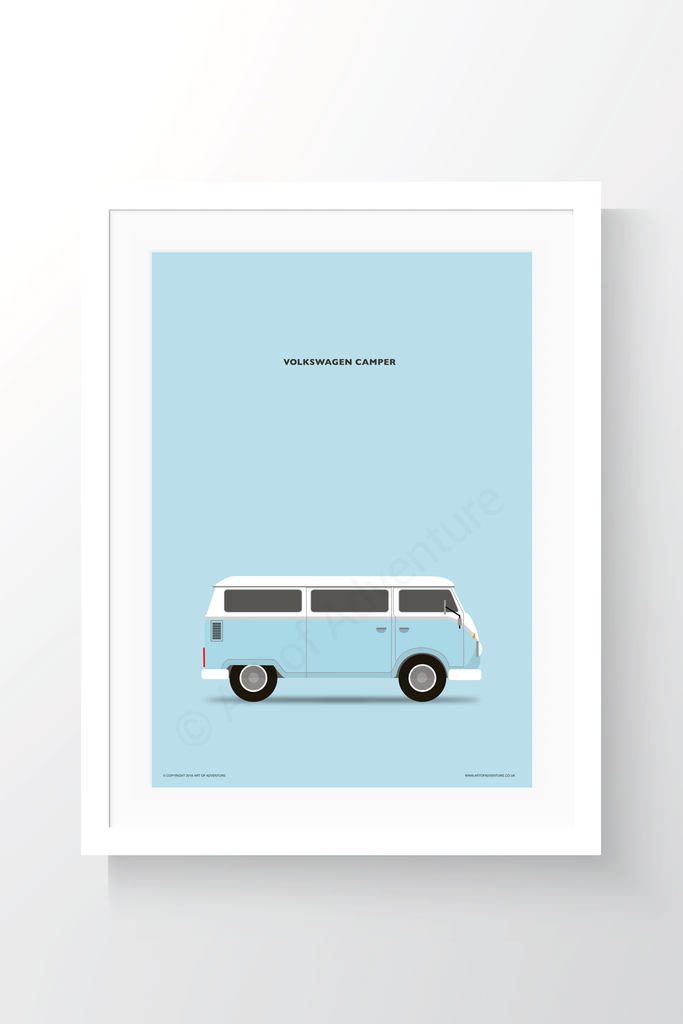 Volkswagen Campervan Portrait Blue - Art of Adventure