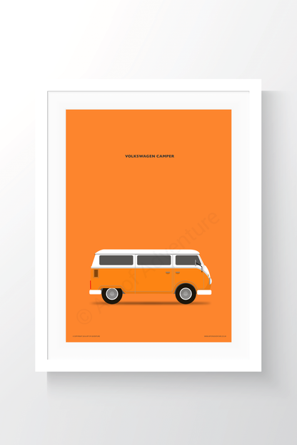 Volkswagen Campervan Portrait Orange - Art of Adventure